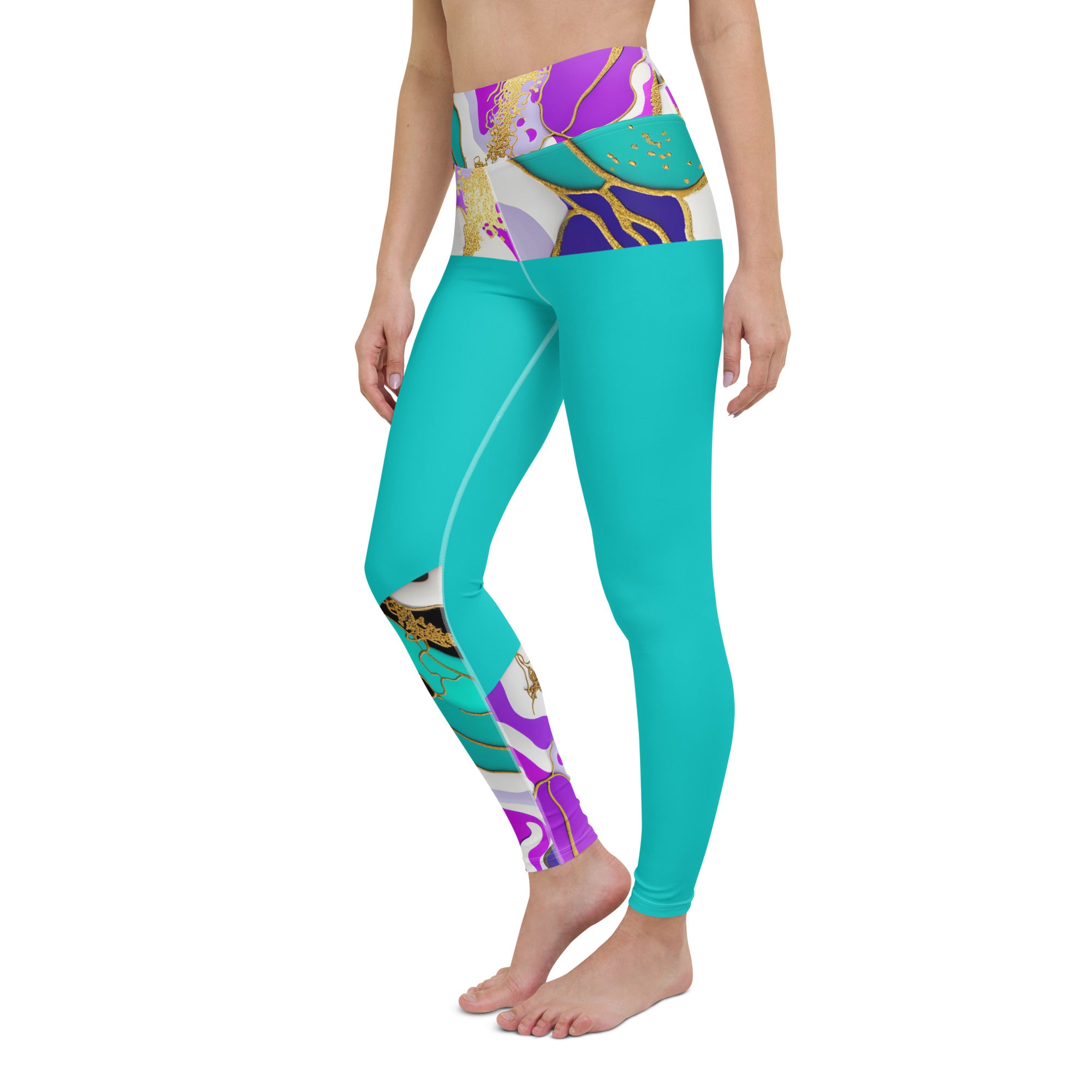Arty Yoga Pants. Gym or Workout High Waist Leggings. "Artz" Streetwear by WickedYo.